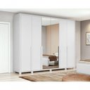 Ver imagem 7 de Guarda Roupa Casal Imperatore 6 Portas de Bater 6 Gavetas MDF com Espelhos Branco Móveis Lopas