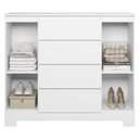 Ver imagem 5 de Cômoda Quarto Sapateira 112cm Selene Flex Branco/Titanium/Rosa/Azul A02 - Mpozenato