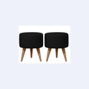 Ver imagem 1 de Kit 2 Puff Banqueta Redonda 30x30 C/ Pé Palito E-nova Móveis:preto