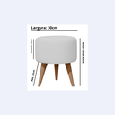 Ver imagem 3 de Kit 2 Puff Banqueta Redonda 30x30 C/ Pé Palito E-nova Móveis:preto