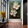 Quadro Decorativo Floral Luxo Petúnia em Moldura Caixa TaColado Moldura Trad 1cm Madeira Escura com  - 1