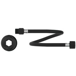 Engate Flexível 40 cm x 1/2 PVC Preto Ultra resistente Censi - 1