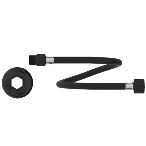 Engate Flexível 40 cm x 1/2 PVC Preto Ultra resistente Censi