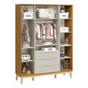 Ver imagem 5 de Berço Americano Danny e Guarda Roupa 4 Portas Elfe Classic Areia Savana Acetinado Natural - Reller