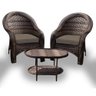 Conjunto de Poltronas Fibra Sintética Karibe - 2 Poltronas + 1 Mesa Centro - Tecido Duna Fendi - 1