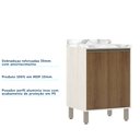 Ver imagem 6 de Balcão de Cozinha com Tampo 60 Cm 2 Portas de Abrir 1 Prateleira Linea Luciane Móveis