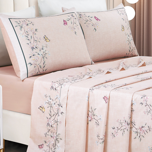 Conjunto de Lencol Casal Queen Size Marilyn 300 Fios Luxo e Conforto:rosa