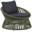 Ver imagem 2 de Chaise Área Externa Monza Alumínio Pintura Corda Náutica Trama Verde Musgo