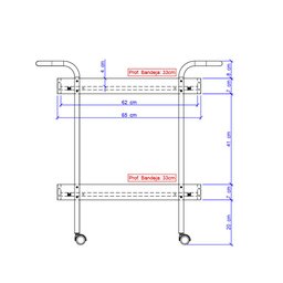 Carrinho Bar Connect Tubo Cromado e Tampo Madeirado Carraro - 5