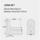 Vaso Sanitário com Caixa Acoplada Monobloco Adamas ADM-854 Completo com Assento Soft Close - imagem 1