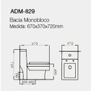 Ver imagem 2 de Vaso Sanitário com Caixa Acoplada Monobloco Adamas ADM-829 Completo com Assento Soft Close