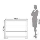 Ver imagem 5 de Cômoda para Quarto 105cm 3 Gavetas Mdf Dalla Costa Casa Lar Cor:freijó com Off White