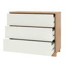 Ver imagem 4 de Cômoda para Quarto 105cm 3 Gavetas Mdf Dalla Costa Casa Lar Cor:freijó com Off White