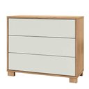 Ver imagem 2 de Cômoda para Quarto 105cm 3 Gavetas Mdf Dalla Costa Casa Lar Cor:freijó com Off White
