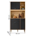 Ver imagem 4 de Armario de Cozinha Erva Doce 90 Cm 6 Portas e 1 Gaveta Freijo/preto Esfera