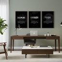 Ver imagem 3 de Kit 3 Quadros Motivacionais Preto e Branco com Moldura:preta