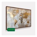 Ver imagem 2 de Quadro Mapa Mundi Tons Metálicos Dourado com Prata - 153x103