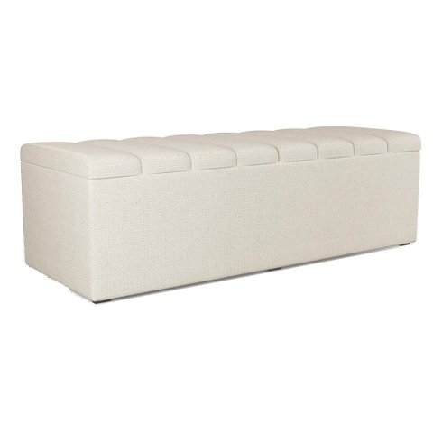 Recamier Calcadeira Bau 160 Cm Dalia Linho Champagne Artte
