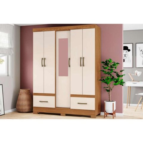 Guarda Roupa 5 Portas 1 Esp 2GAV Briz B60 Henn Nature