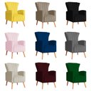 Ver imagem 1 de Poltrona Decorativa Melinda Pés Palito Tecido Suede Várias Cores - Qlare Estofados - Suede Cinza