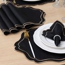Ver imagem 3 de Kit 12 Pçs 6 Lugares Mesa Posta Sousplat Realeza: Preto