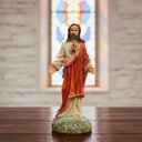 Ver imagem 2 de Imagem do Sagrado Coração de Jesus de Resina - 15 cm