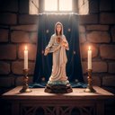 Ver imagem 2 de Imagem do Sagrado Coração de Maria de Resina - 20 cm