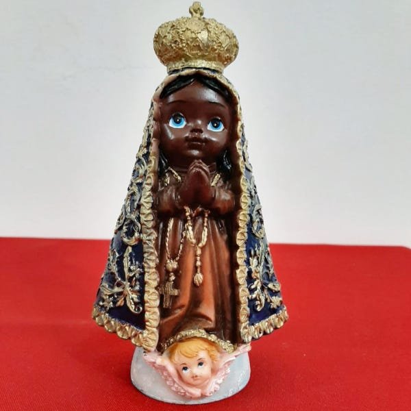 Imagem Infantil de Nossa Senhora Aparecida de Resina - 15 cm - 1