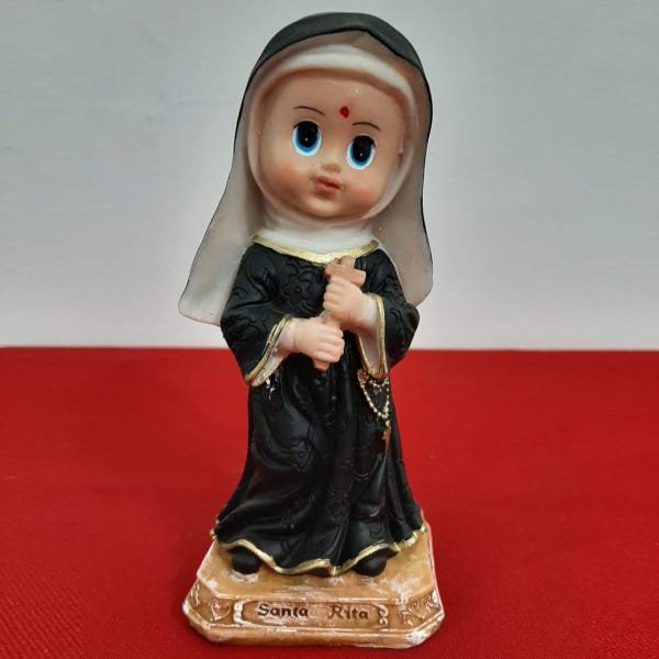 Imagem Infantil de Santa Rita de Cássia de Resina - 15 cm