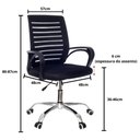 Ver imagem 4 de Cadeira de Escritorio com Base Cromada Prizi Venice - Preta