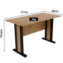Ver imagem 3 de Mesa para Escritório Escrivaninha 117 cm Amêndoa/Preto