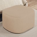 Ver imagem 2 de Puff Decorativo Orgânico para Living Quarto 70cm Doha W01 Linho Bege Escuro - Lyam Decor