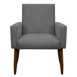 Cadeira Poltrona Sala Escritorio Recepção Nina Suede Cinza Herrero - 2