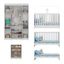 Ver imagem 5 de Quarto de Bebê Completo com Berço Americano 3 em 1 Colchão Doçura Multimóveis Mp4666 Branco