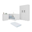 Ver imagem 1 de Quarto de Bebê Completo com Berço Americano 3 em 1 Colchão Doçura Multimóveis Mp4666 Branco