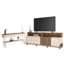 Ver imagem 1 de Rack Bancada Graci 1.8 com Aparador Vivant Castanho Off White – Hb Móveis