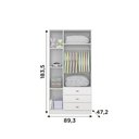 Ver imagem 6 de Quarto Solteiro Completo g. Roupa Cômoda Bicama 2 Colchões Cor:Branco