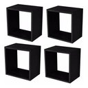 Ver imagem 1 de Kit 04 Nichos Quadrado Decorativo 31x31x15cm Preto Fosco