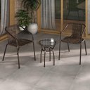 Ver imagem 2 de Mesa de Centro Jardim/área de Lazer 50cm Vidro e Aço com Junco Sintético Multimóveis Cr8004 Caf