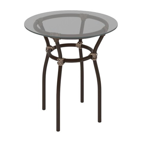 Mesa de Centro Jardim/área de Lazer 50cm Vidro e Aço com Junco Sintético Multimóveis Cr8004 Caf