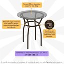 Ver imagem 3 de Mesa de Centro Jardim/área de Lazer 50cm Vidro e Aço com Junco Sintético Multimóveis Cr8004 Caf