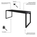 Ver imagem 6 de Mesa Presidente 190x70x75cm Yon Preto Tx-Est.Preta Preto Tx-Est.Preta