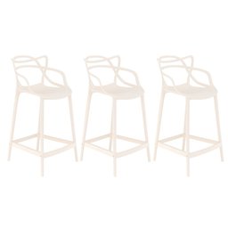 Kit 3 banquetas médias bancada cozinha Masters Allegra 66 cm - 1