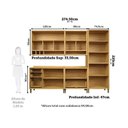 Ver imagem 3 de Cozinha Completa Modulada 100% MDF 5 Peças 11 Portas 4 Gavetas e Vidro 274cm Vicenza Espresso Móveis Amêndoa/Off White