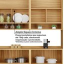 Ver mais imagens de Cozinha Completa Modulada 100% MDF 5 Peças 11 Portas 4 Gavetas e Vidro 274cm Vicenza Espresso Móveis Amêndoa/Off White