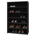 Ver imagem 5 de Kit 02 Armários Multiuso Sapateira Laís 5 Prateleiras Preto - Desk Design