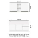 Ver imagem 4 de Armário de Cozinha Compacta 150cm Branco Glamy Madesa 02