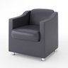 Kit 2 Poltronas Decorativas Bia Consultorio Recepção Sala Cor:courino Cinza - 2