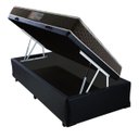Ver imagem 1 de Cama Box Baú Solteiro Colchão Mola Bonnel Acolchões + Box Sintético 69x88x188 - Preto