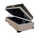 Ver imagem 1 de Cama Box Baú Solteiro Colchão Mola Bonnel Acolchões + Box Sintético 69x88x188 - Bege